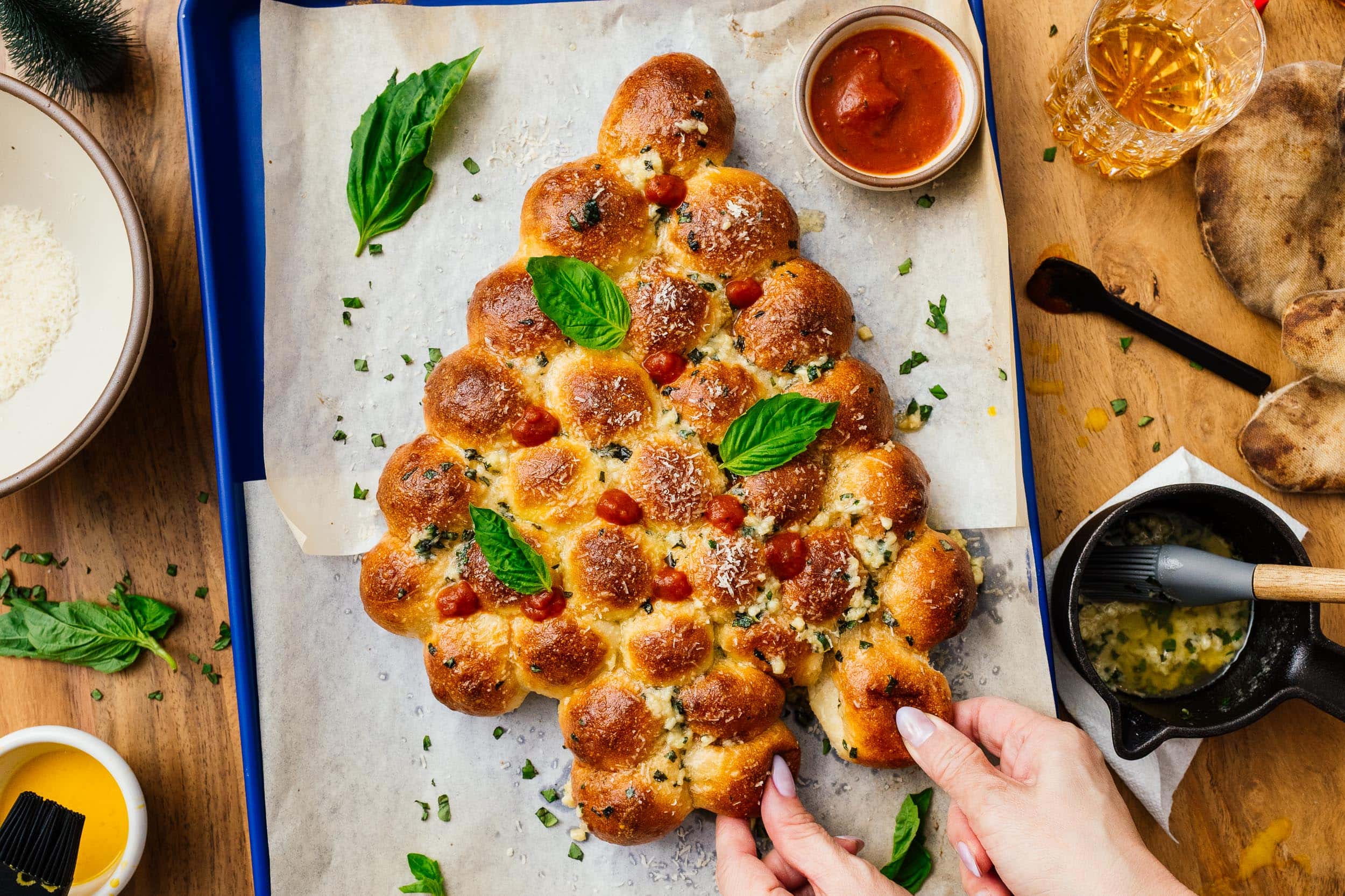 garlic pull apart christmas tree 
